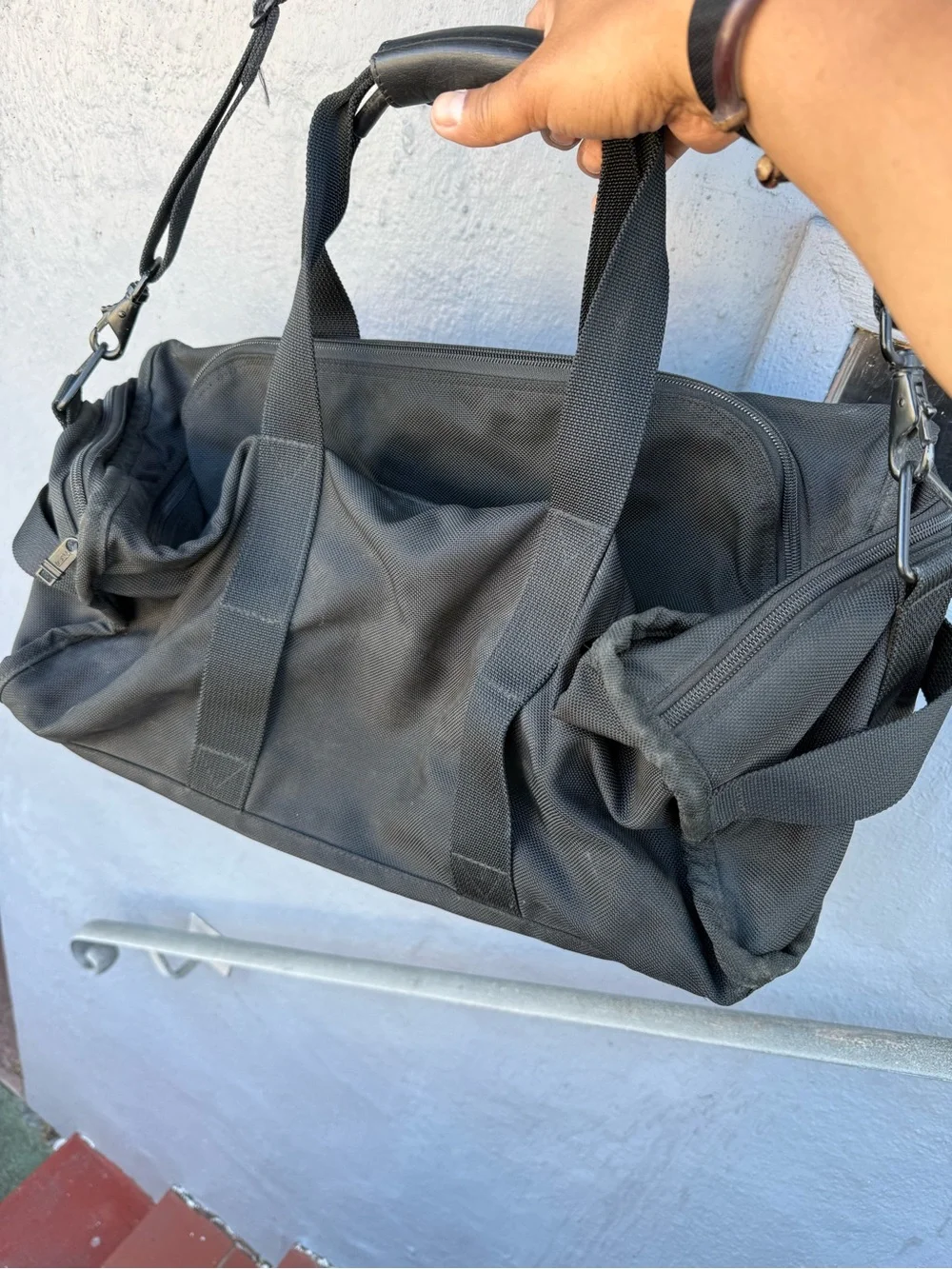 Rare Vintage TUMI Alpha Small Gym Duffel Travel Bag 18x9x8 Black Ballistic Nylon